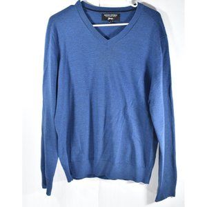 Banana Republic Men's M Medium Blue Italian Merino Yarn x Baruffa Sweater V-neck